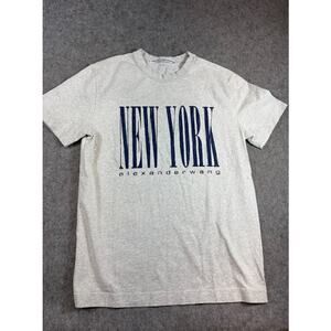 Alexander Wang New York Graphic Tee Shirt Mens Medium Gray Designer Streetwear